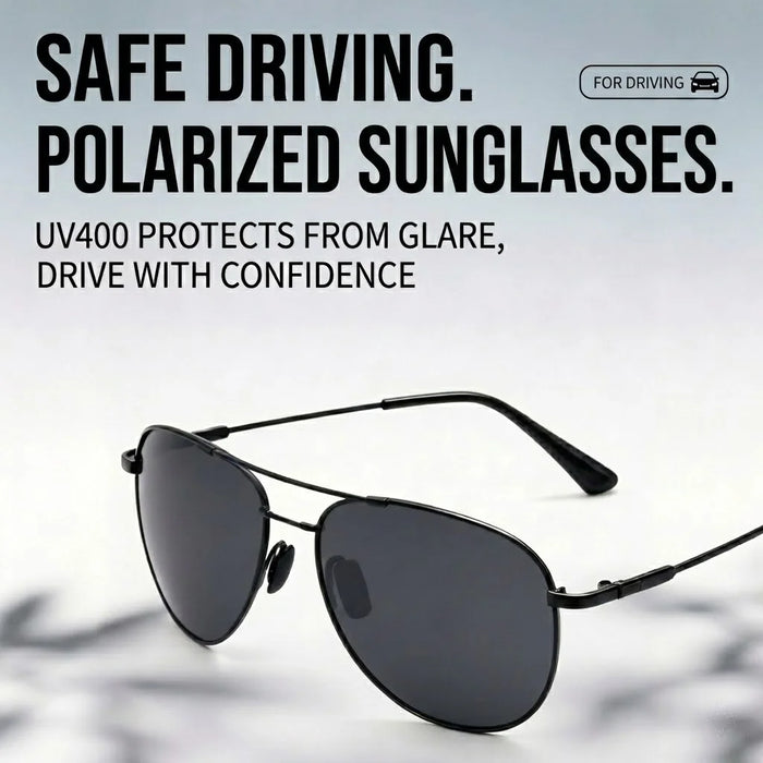 Memory Metal Pilot Sunglasses Men Polarized Flexible Titanium Temples Driving Sun Glasses Male Photochromic Chameleon Eyewear UV