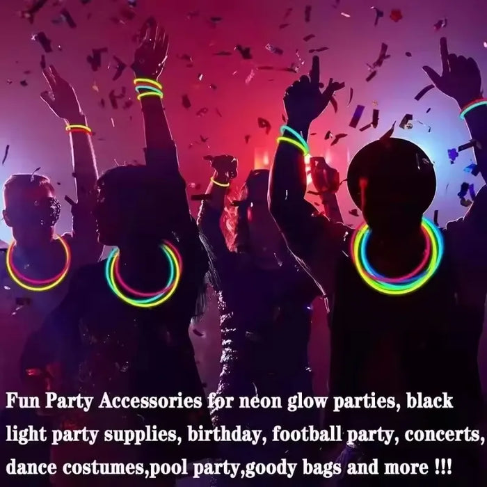 50/100 bâtons fluorescents, multicolores, lumineux, brillants, pliables, bracelet lumineux, fournitures de fête