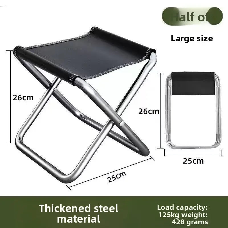 Foldable Outdoor Camping Chair Easy Carry Pocket Stool Compact Fishing Seat For Travel Leisure Hiking Outdoor Activities