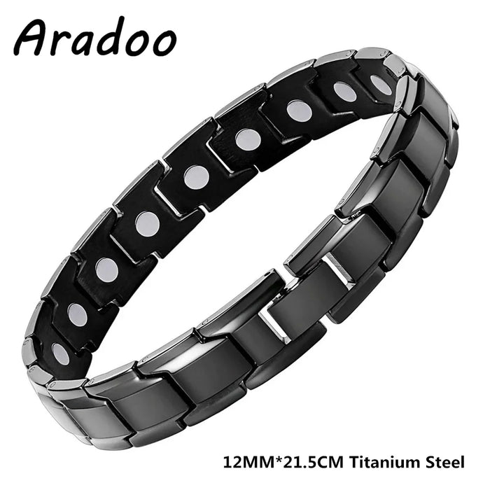 ARADOO Vintage Pure Copper Cross Men's Bracelet Magnetic Therapy Bracelet