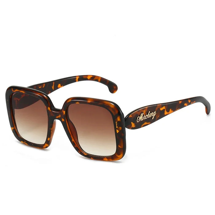 Gafas de sol cuadradas de mujer Y2K con montura de carey degradado estilo retro, diseño de personalidad de marca, modernas, combinan con todo, para hombre, con protección UV400