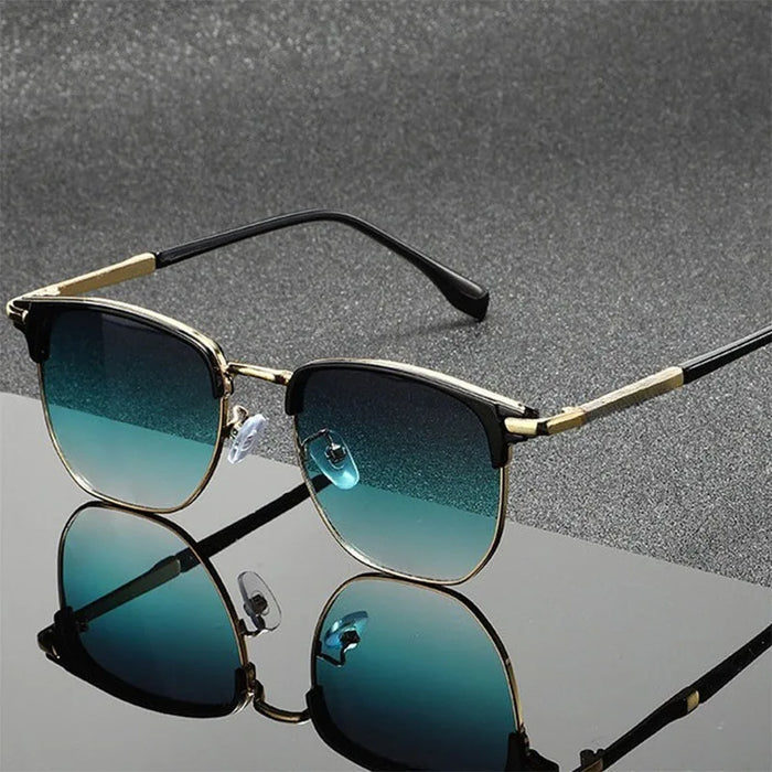 Lunettes de soleil carrées vintage en métal pour hommes et femmes, lunettes de protection UV400 tendance rétro unisexe