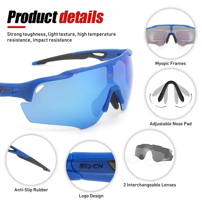SCVCN Cycling Sunglasses Men‘s Women Mtb Bicycle Glasses UV400 Polarized Fishing Protection Eyewear Photochromic Bike Goggles