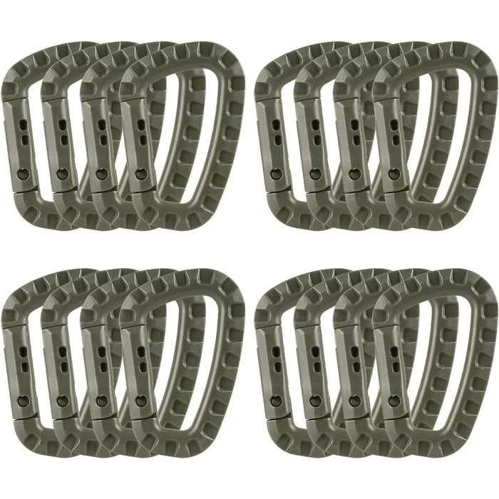 4/8/16pcs Tactical Plastic Carabiner Clip Keychain D-Shape Hard Spring Snap Gear Hook Outdoor Camping Hiking EDC Tools