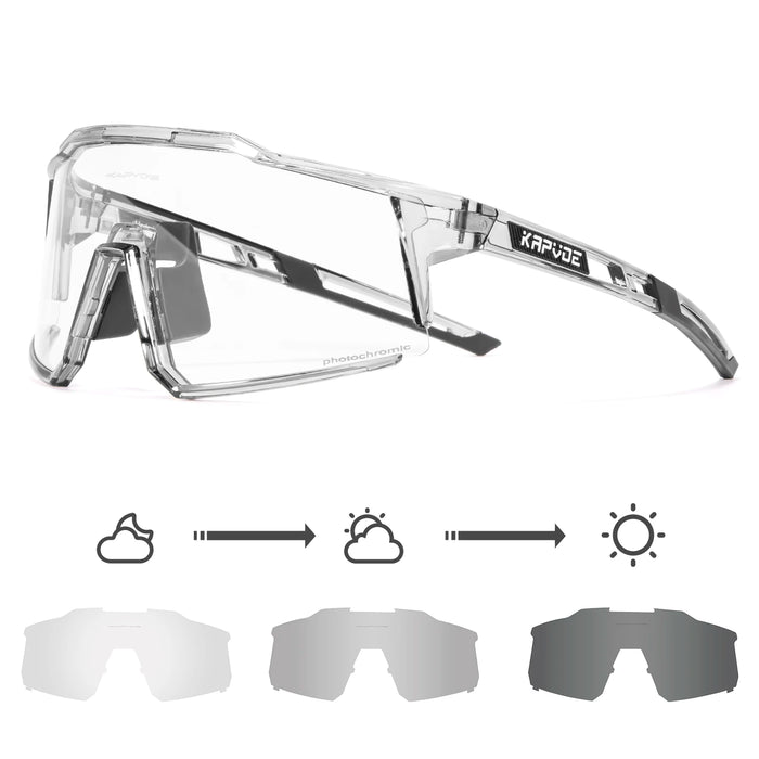 Kapvoe Photochromic Sunglasses Men Cycling Glasses UV400 MTB Clear Mountain Bike Transition Bicycle for Women Sports Eyewear