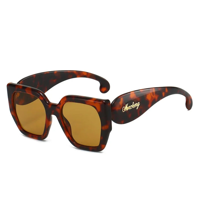 New Retro Leopard Gradient Square Women And Men Sunglasses 2026 Personality Luxury Colorful Frame Casual Versatile Glasses UV400