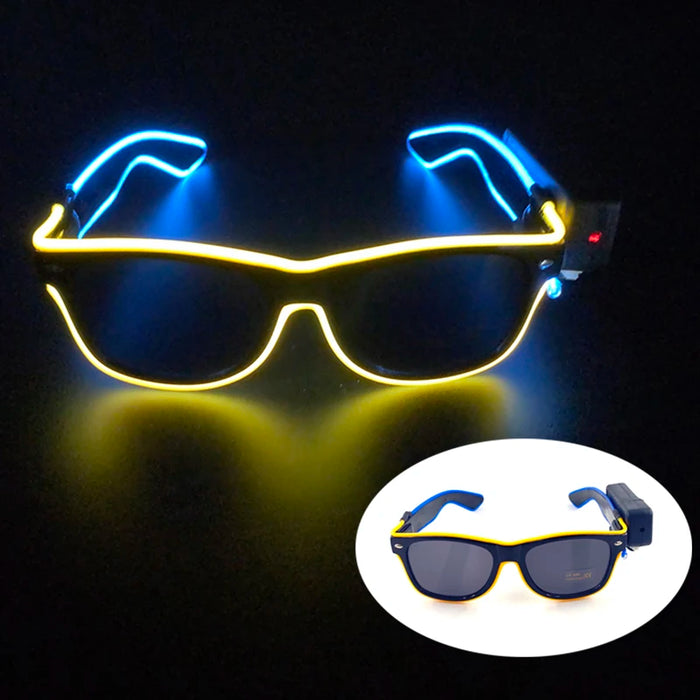 Nouvelles lunettes lumineuses LED sans fil pour festival, rave, soirée, lunettes de soleil mosaïque lumineuses néon, lunettes de club disco