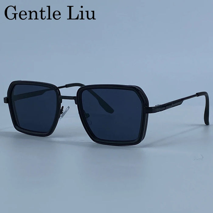Steampunk Polygon Polarized Sunglasses Men 2026 Luxury Brand Change Color Sun Glasses For Male Driving Eyewear Metal Frame Shade