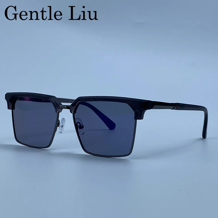2026 Lunettes de Soleil Carrées de Luxe Designer Homme Classique Vintage Monture Métal Noir Or Lunettes de Soleil Steampunk Conduite