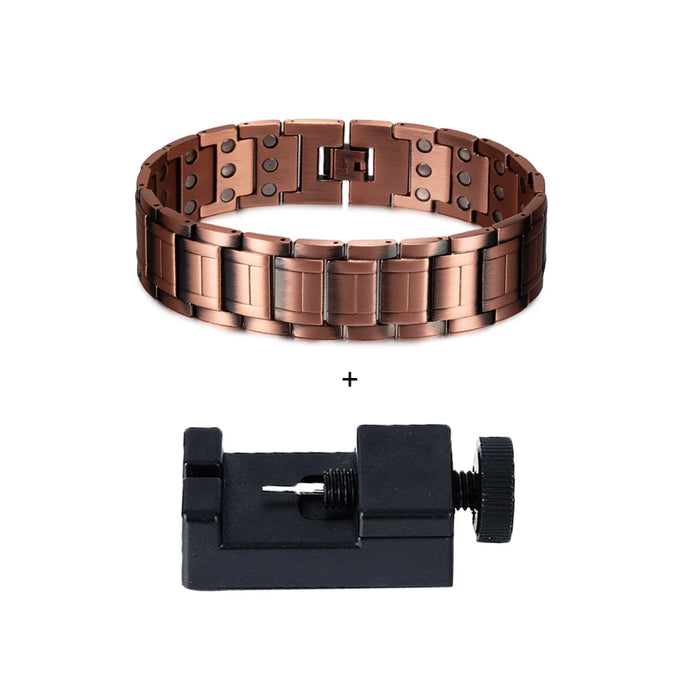 Wristband Magnetic Pure Copper Bracelets Male 21mm Wide Chain High Magnet Arthritis Pain Relief Health Energy Jewelry for Men