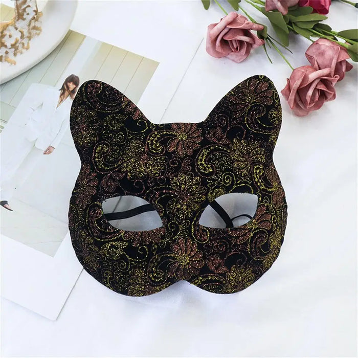 Máscara de encaje sexy para mujer, suministros de cosplay de gato, fiesta de baile, mascarada, máscara de zorro, decoración de cara de animal para parejas, accesorios para ojos