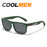 COOLMEN Gafas de sol polarizadas clásicas cuadradas para hombre, pesca, exteriores, conducción, ciclismo, correr, estilo vintage, montura grande, protección UV400
