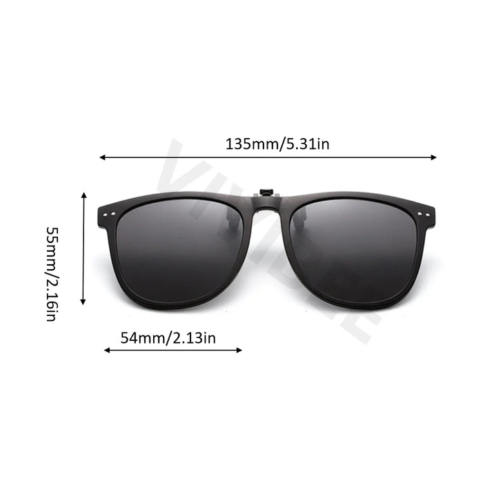 VIVIBEE Men Polarized Lens Flip Up Clip on Sunglasses Women Photochromic Oversized Driving Sun Glasses UV400 Gradient Clips