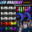 6-60Pcs LED Bracelets for Party Glow in The Dark Flashing Wristband 3 Modes Adjustable Light Up Armband for Wedding Party Favors