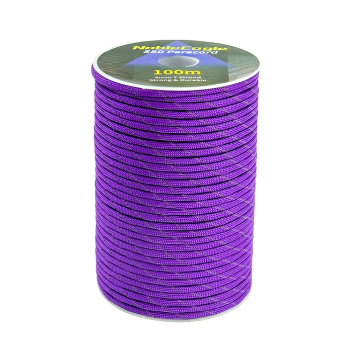 Reflective Paracord Military 7 Strand 4mm 550 Tactical Parachute Cord Camping Tent Lanyard DIY Bracelet Weaving Rope