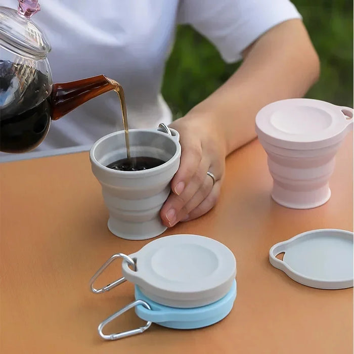 Vaso Plegable de Silicona para Exteriores con Agujero para Colgar, Vaso de Agua Portátil Creativo para Viajes, Lavado, Moda, Viajes, Silicona