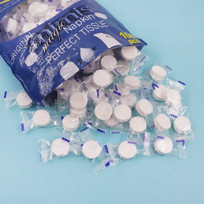 100Pcs Mini Compressed Towel Disposable Face Compressed Towels Soft Compressed Hand Wipe Portable Compressed Coin Tissue