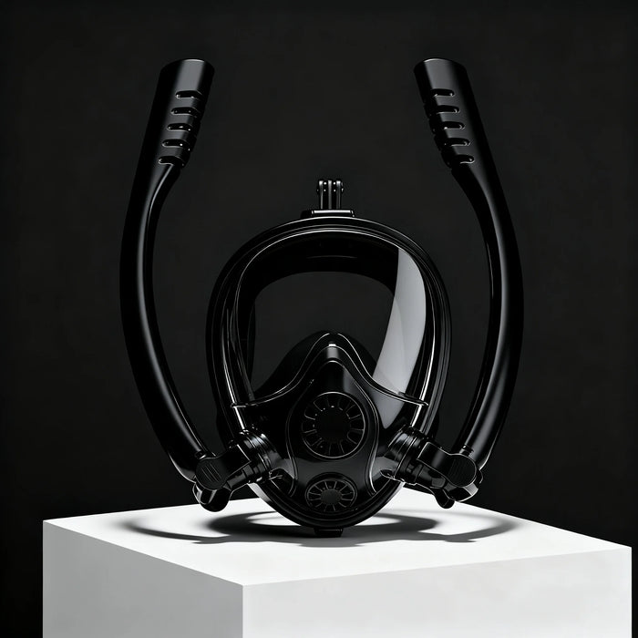 Adults Full Face Snorkel Mask Double Breathing Tube 180° Wide-Eye Panoramic Vision Advanced Anti-Fog Swim Leak-Proof Adventures