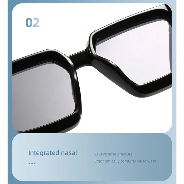 Bungee Large Square Sunglasses for Men Women Vintage Trendy Casual Street Style Shades