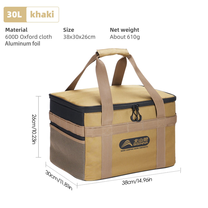 BISINNA Outdoor Camping Bag 26L/30L/42L Folding Gas Tank Storage Bag Picnic Cookwre Container Camp Supplies Adjustable Partition