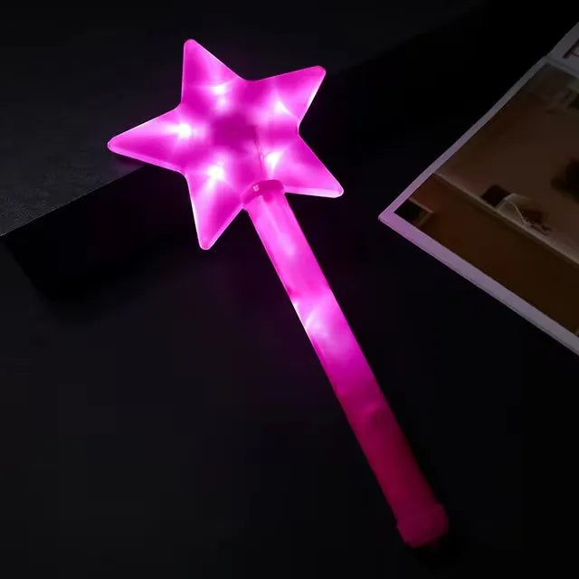 1pc LED Étoile à cinq branches Clignotante Lumineuse Baguette Lumineuse Colorée Fluo Princesse Cadeau Fête Anniversaire Fournitures