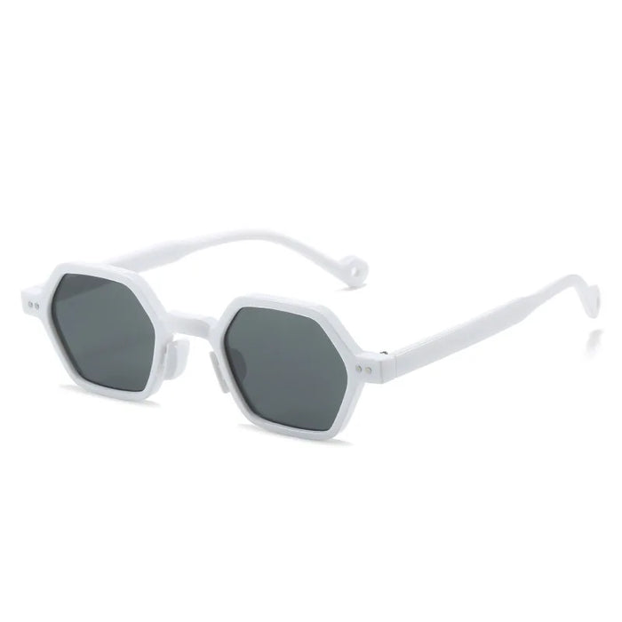 Vintage Polygon Square Women Sunglasses Fashion Hexagon Clear Ocean Lens Shades UV400 Men Rivets Sun Glasses Oculus