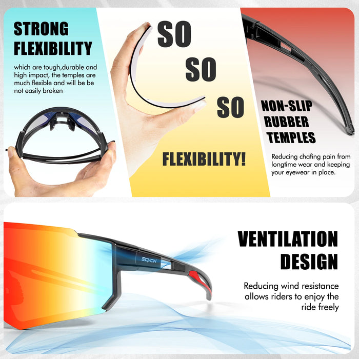 SCVCN MTB Bike Bicycle Camping Golf UV400 Glasses Women Baseball Fashion Street Sunglasses for Men Sport Y2K Cycling Glasses