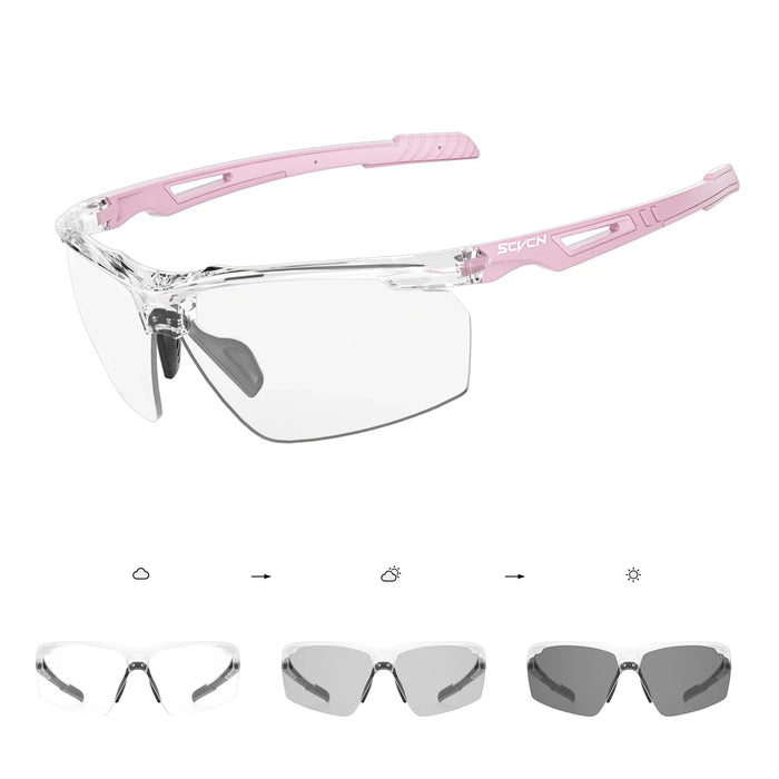 SCVCN Photochromic Cycling Glasses Men UV400 Bicycle Glasses MTB Outdoor Sports Cycling Sunglasses Road Bike Glasses Eyewear