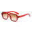 Lunettes de soleil carrées classiques à double pont pour hommes et femmes, verres transparents couleur océan, lunettes tendance avec rivets, protection UV400