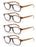 Reading Glasses for Men Women Fashion Wood-Look Plastic Eyeglass Frame Spring Hinge Stylish Readers Magnifying Glass Eyewear