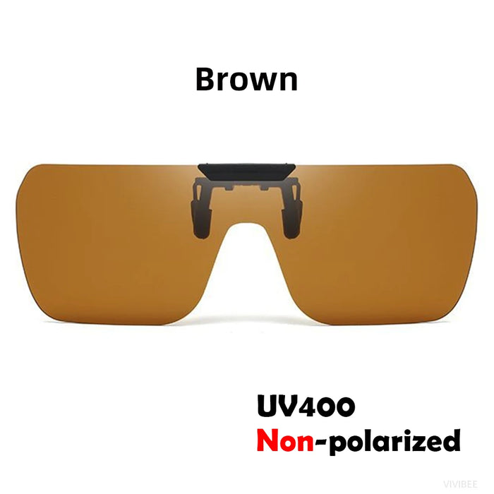 VIVIBEE Non Polarized Flip Up Clip On Sunglasses for Car Driving Dark Anti Glare Lens Shades See Digital Screen Sun Glasses