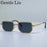 Gafas de sol rectangulares steampunk de montura pequeña clásica para hombre 2026 de marca de lujo, retro, estilo punk, para conducir, protección UV400