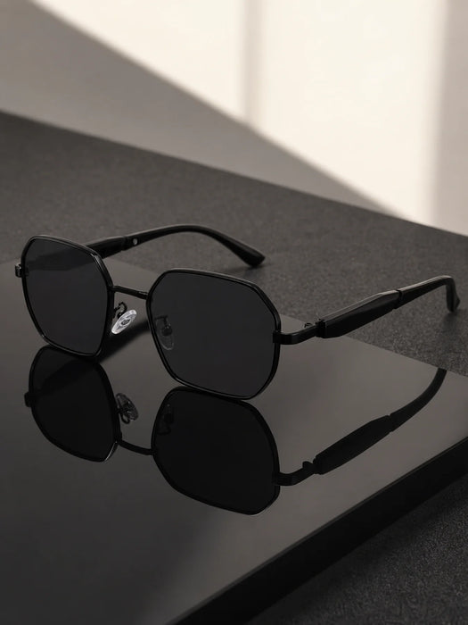 Fashion Polygonal Metal Frame Sunglasses, Men's And Women's Outdoor Driving Travel Decorations