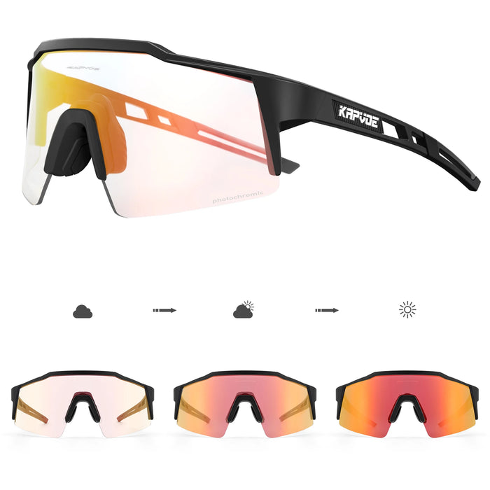 KAPVOE Photochromic Cycling Sunglasses Women Outdoor Sports Running UV400 Eyewear for Men Cycl Glasses Mountain Bicycle Goggles