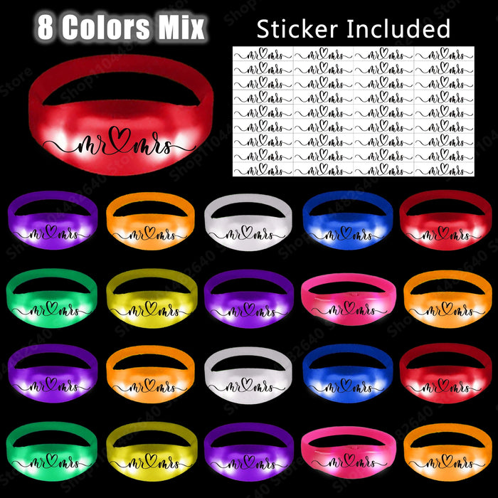 20-200Pcs Music & Sound Activated Led Bracelet for Wedding Glow Bracelet Light Up Bracelet Birthday Glow in The Dark Party Favor