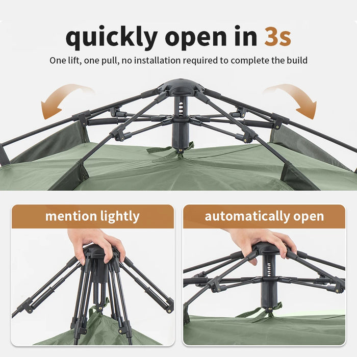 Naturehike 3-4 Person Tent Ultralight Waterproof Automatic Tent Portable 3 Season Backpacking Tent Outdoor Hiking Camping Tent