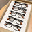 5-Piece Set of Business Square Reading Glasses, Simple and Lightweight, Anti Blue Light