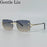Square Rimless Punk Sunglasses Men 2025 Luxury Brand Trendy Frameless Cut Edge Sun Glasses For Women UV400 Driving Eyewear