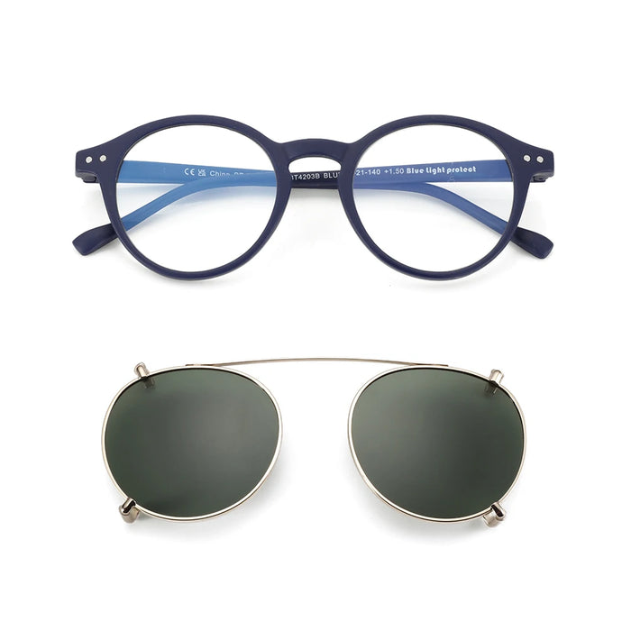 ZENOTTIC 2026 Fashion/Retro Clip On Sunglasses (Anti Blue Light Glasses+Polarized Clip)  for Men Women