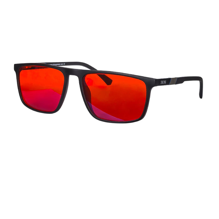 SHINU Red Glasses Blue Light Blocking Computer Glasses Orange Clear Lenses Glasses Anti Radiation Protection Eyeglasses