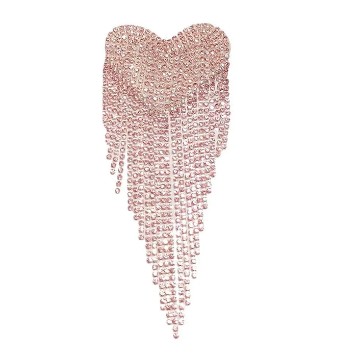 Retro Heart Beaded Tassels Shoulder Strap Epaulettes Stage Sew on Clothes Applique Punk Shoulder Patches Appliques Accessories