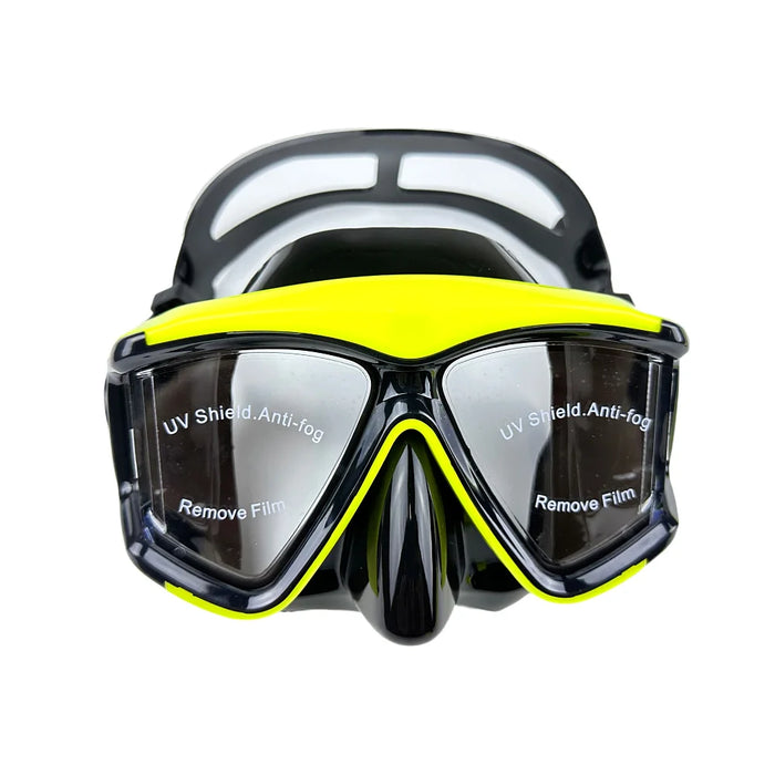 Diving Mask Snorkel Swimming Goggles Scuba Silicone Skirt 3 Windows Anti-Fog Anti-Leak Wide View Panoramic HD For Adult Youth