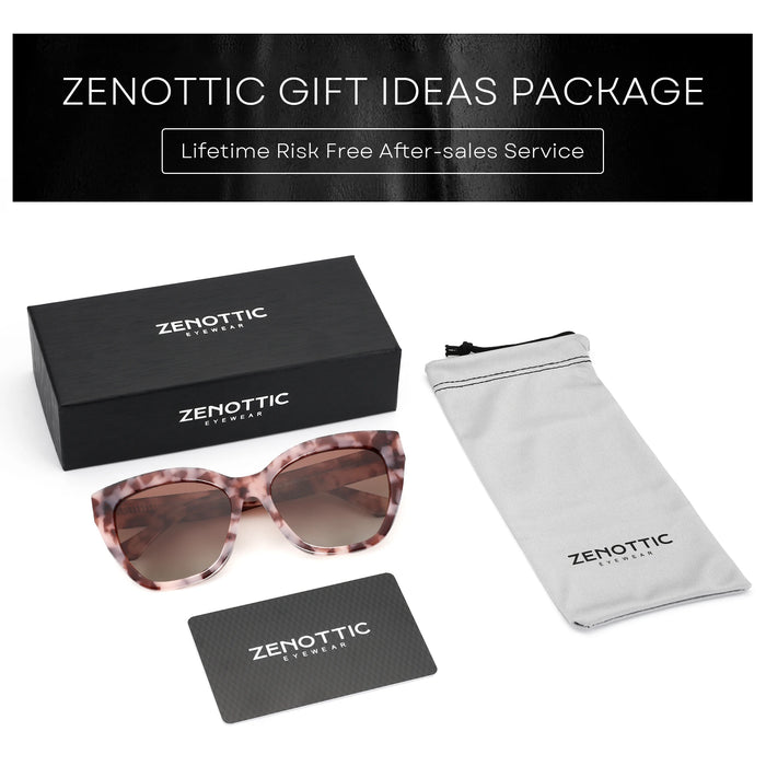 ZENOTTIC Gafas de sol polarizadas de mariposa, de moda, marco grueso para mujer, gafas de sol de acetato para conducir, protección UV400