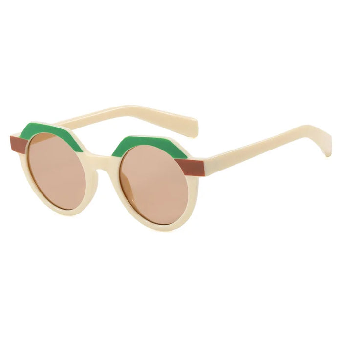Ins Popular Fashion Round Women Punk Sunglasses Retro Rivets Men Trending Sun Glasses Gradient Shades UV400