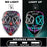 Máscara LED luminosa V de Vendetta, máscara facial completa anónima que brilla en la oscuridad para fiestas, raves, Halloween, cosplay y accesorios de disfraces.