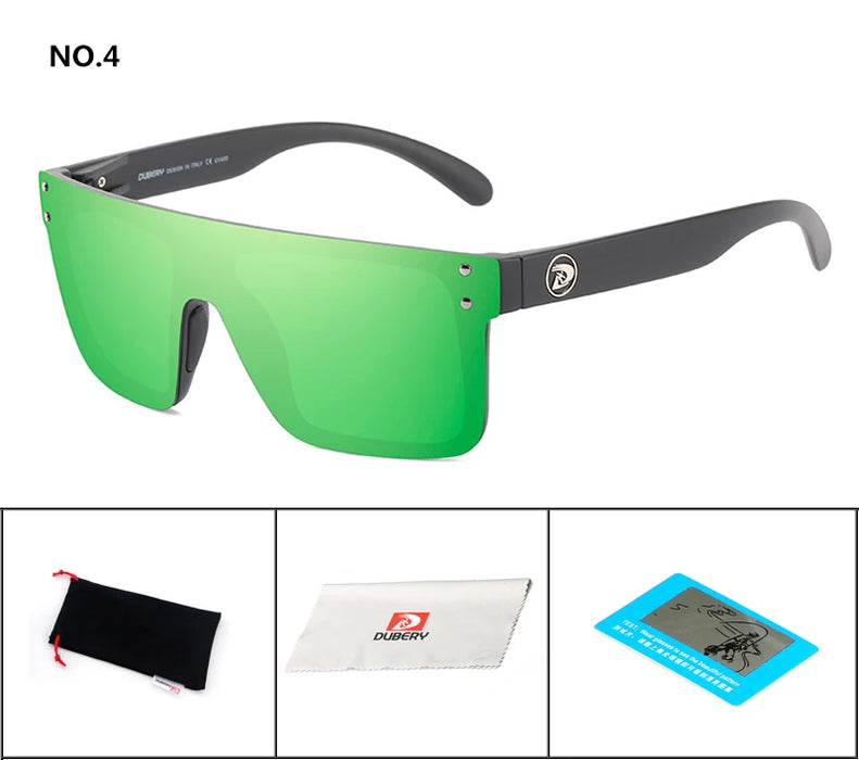 DUBERY Polarized Sunglasses One Piece Lens Men Oversized Sunglasses UV400 Women Rimless Fashion Safety Sun Glasses Italy Design