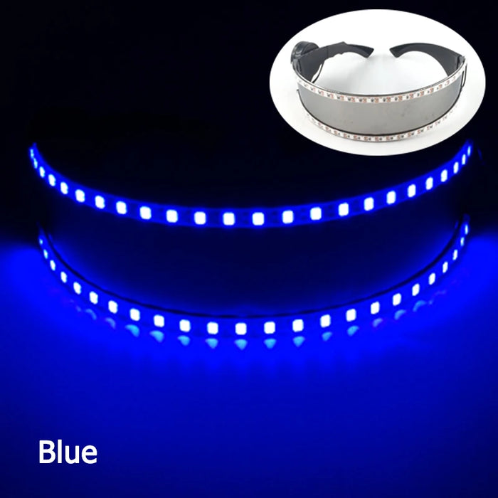 Gafas futuristas cyberpunk luminosas Rave Gafas iluminadas cibernéticas Visor LED que brilla para accesorios de espectáculo de música EDM