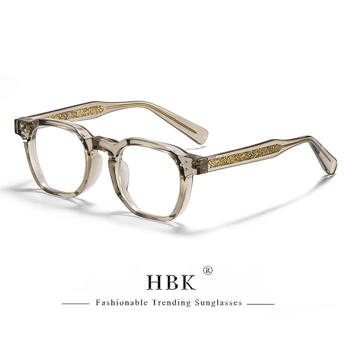 HBK  Square Flat Light Glasses for Men Women Retro TR Frame Eyeglass High-Quality Eyewear Minimalist Match Ideal Gifts