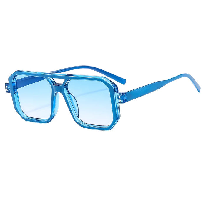 Lunettes de soleil carrées vintage à double pont pour hommes et femmes, de luxe, pour l'extérieur, lunettes de soleil pilote pour femmes, protection UV400