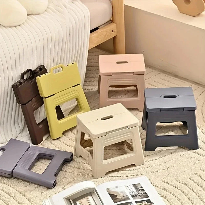 Portable Thickened Folding Stool Lightweight Space Saving Foot Stool For Home Outdoor Camping Fishing Simple Design